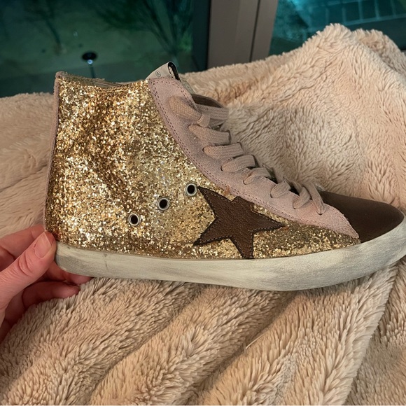 Golden Goose x Bonpoint Hi-Star Glitter Trainer/Sneaker; size 38 made in Italy - Picture 3 of 7